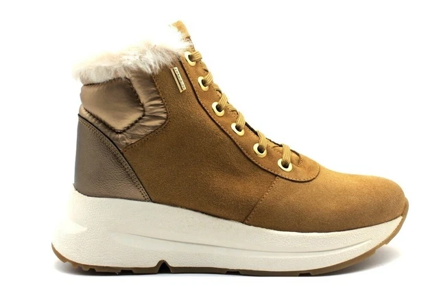 Bottes Femme GEOX D04F Basket Hautes Compensé Casual Confortable en Daim 36
