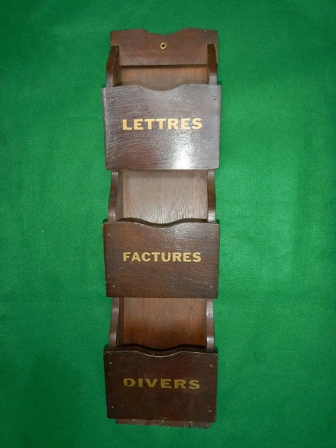 Boîte De Rangement / Trieur De Courrier En Bois De Noyer - LBC E4 - Classique