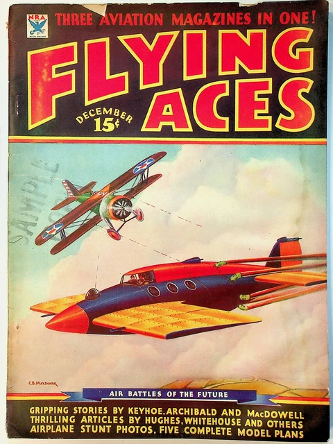 Flying Aces Pulp / Magazine Dec 1934 Vol. 19 #1 FR Low Grade