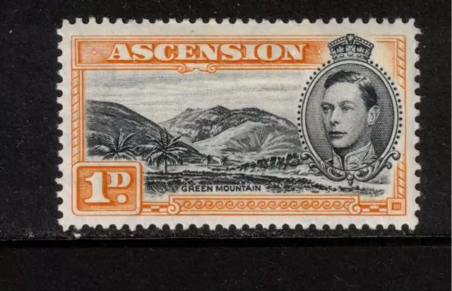 Ascension Is KGVI 1938-53 SG39b 1d black and yellow-orange M Mint Perf 13