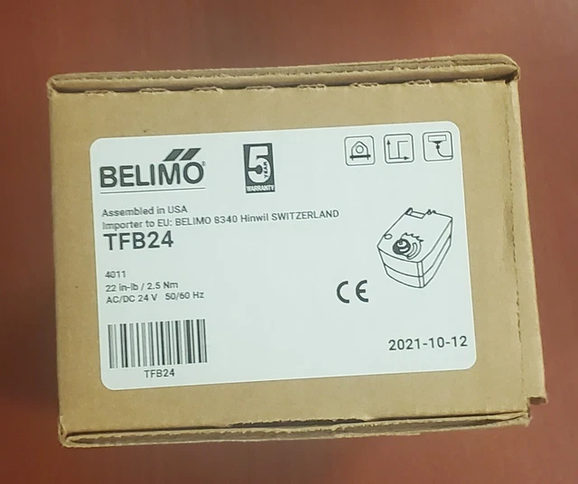 Belimo TFB24 Spring Return Actuators 22in-lb/2.5 Nm   24VAC/DC