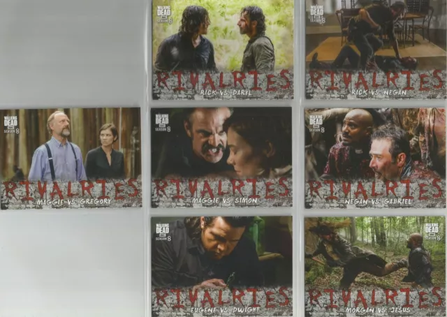 Walking Dead Season 8  - "Rivalries" 7 Card Chase Set #R1-R7