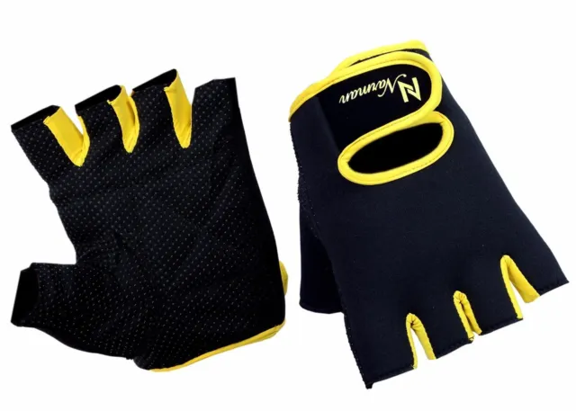 Ladies Weight Lifting Gloves Neoprene Training Gym Workout Fitness Black/Yellow