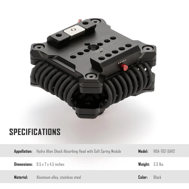 Cabezal amortiguador Tilta Hydra Alien con soporte de resorte suave para Ronin S,RS3 pro