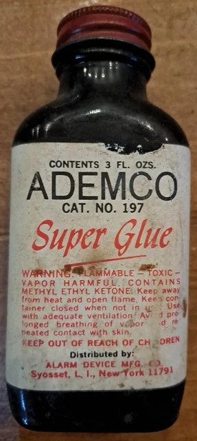 Antique Advertising ADEMCO Super Glue Cat NO 197 AD Bottle NY
