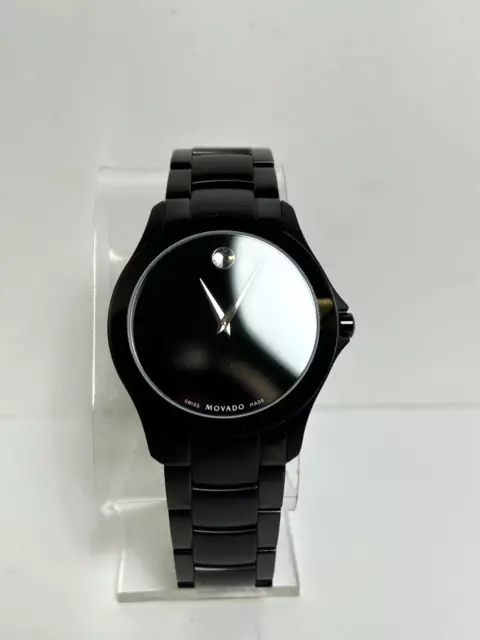 MOVADO MEN'S MASINO Museum Watch Black Dial Stainless Steel Sapphire ...