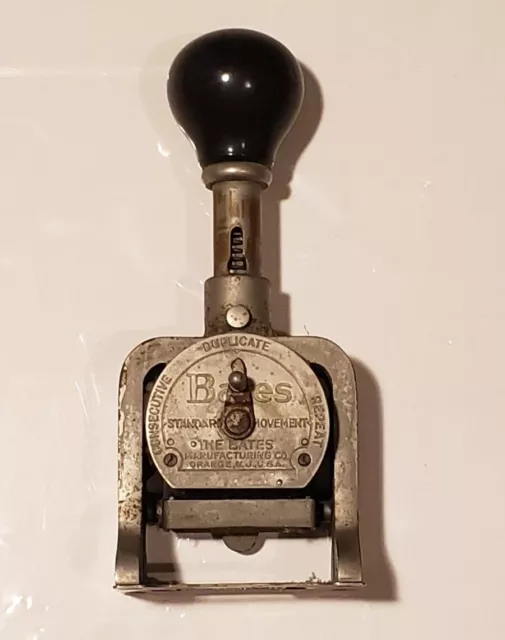 Vintage Stamp, Bates Numbering Machine, 6 Wheels, Style “E”, Multiple Movement