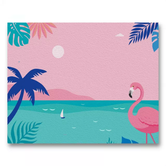 Flamingo Acrylic Paint By Number Kit on Canvas, DIY Art . 16x20 Inch