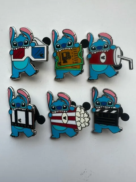 Disney Shanghai SHDL Stitch Hidden Mickey Pin Set 2023 Stitch Movie 6 Pins