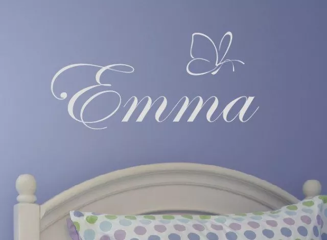 Wall Stickers custom baby name colour butterfly vinyl decal decor Nursery kids