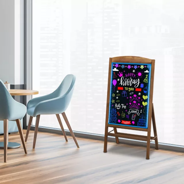 LED DRAWING MESSAGE Board Dryerase Chalkboard Easel Floor Advertising