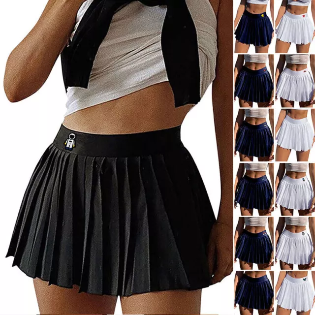 Women Sexy High Waist Mini Pleated Skirt Ladies Casual Tennis Style Skater Skirt