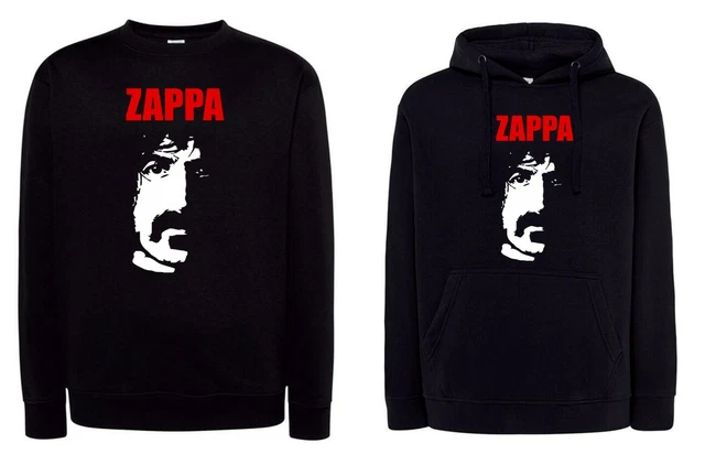 Felpa Frank Zappa con e senza cappuccio nera idea regalo musica rock unisex
