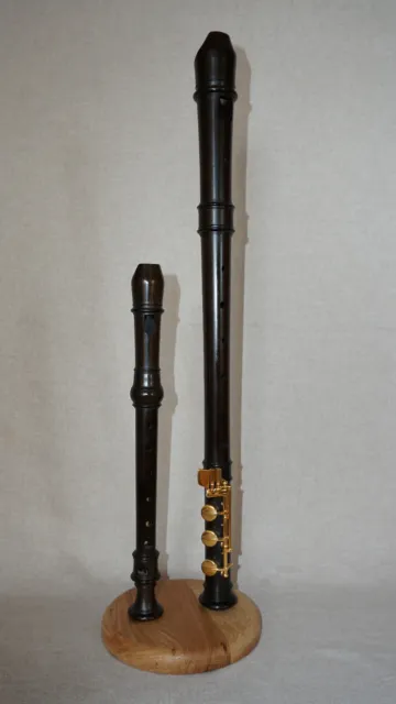 Flötenständer aus Eichenholz für bis zu 2 Instrumente, Blockflöte