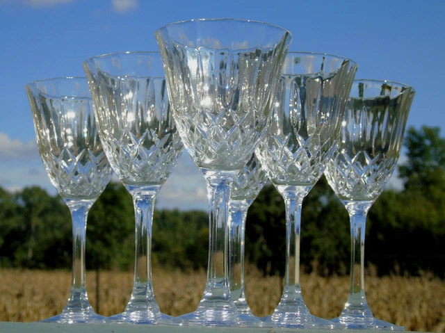 Service de 6 verres à vin blanc en cristal d'Arques, modèle Capri