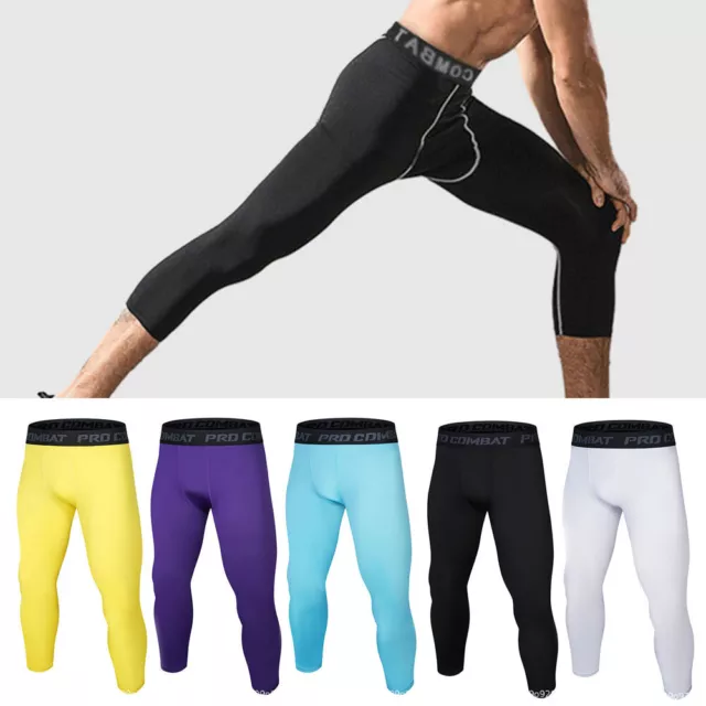 Men Compression Base Layer Skin Tight Pants Running Gym Thermal Short  Leggings Cropped Pants New