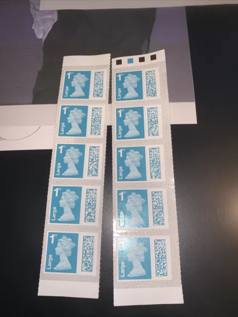 Royal Mail 1st Class Large Postage Stamps X 10 Free Postage