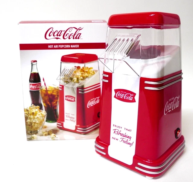 Coca-Cola Red Mini Countertop Popcorn Machine by Nostalgia Air Pop without Oil Coca-Cola Red Mini Countertop Popcorn Machine by Nostalgia Air Pop without Oil
