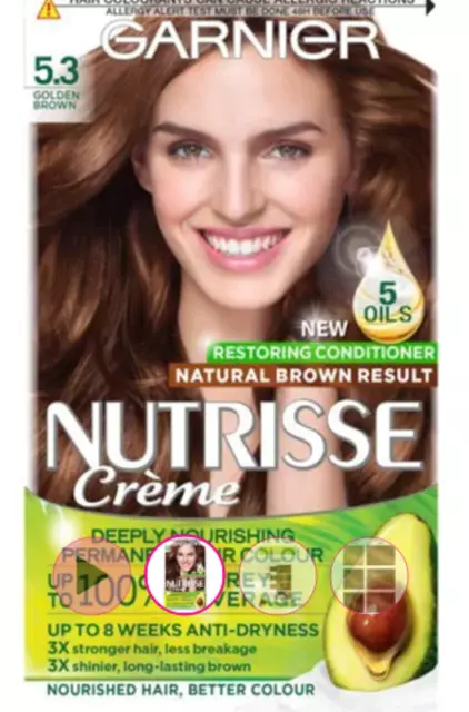 Garnier Nutrisse Crème 5.3 Brun Doré - Nourrissant Permanent Cheveux Couleur