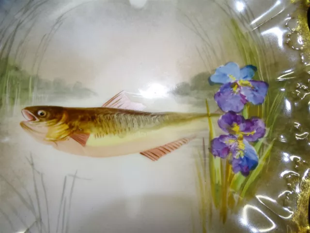 Blakeman & Henderson 2 Fish Plates Limoges France Painted 3