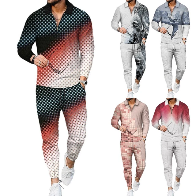Set top e pantaloni eleganti a maniche lunghe con cerniera per abiti sportivi ca