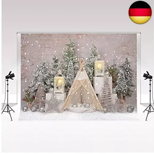 Kate Frohe Weihnachten Thema Foto Hintergrund Weihnachtsbaum Zelt Schneeflocke