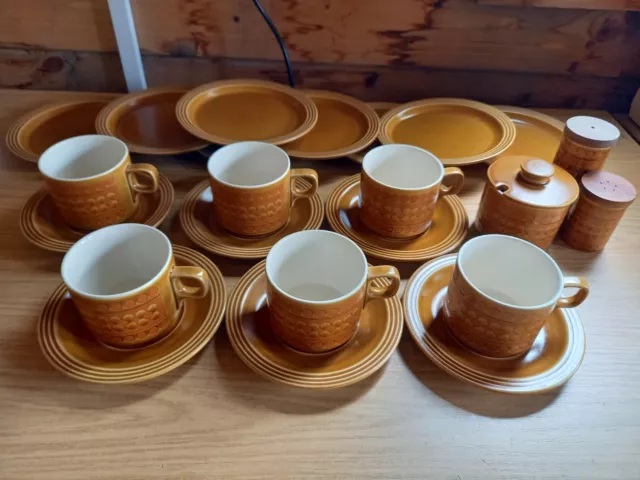 23pcs mixed lot Vintage Hornsea Pottery Saffron, cups & saucers, side plates etc