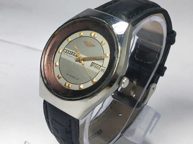 Vintage  Citizen   Automatic Movement Date Day Dial Mens Analog Wrist Watch D215