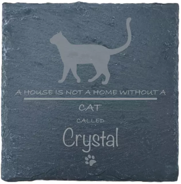 Personalised Slate Coasters - Ideal Gift for Cat Enthusiasts, Christmas