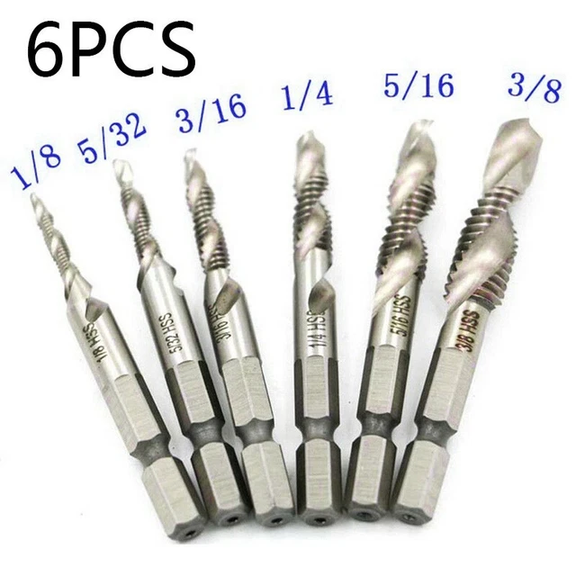 Self-Centering Point Spiral Drill Bits Set 1/4 Hexagonale Tige Fils Articles D