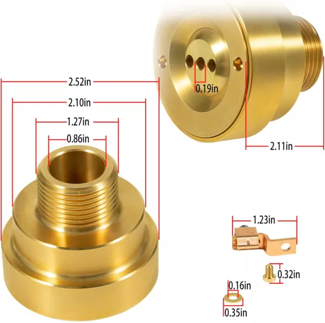 New Swimming Pool Spa Brass Deck Jet Fountain Nozzle 3 Hole with Grounding Lug 3