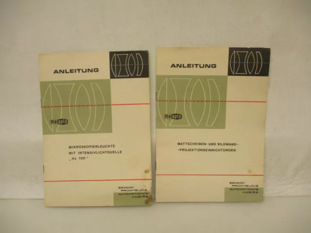 x-17982	Meopta 2 St. Anleitung, mit Gebrauchsspuren, ohne Originalverpackung
