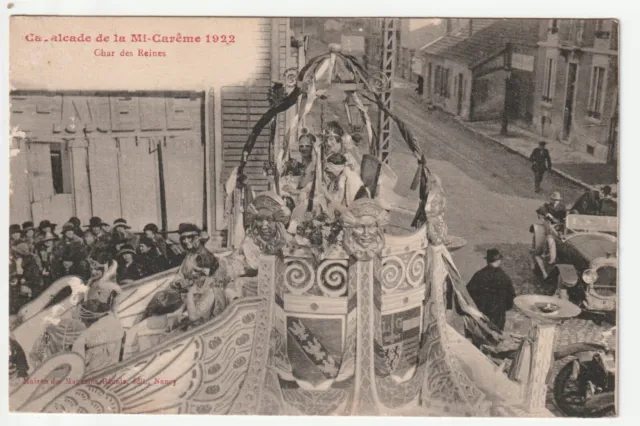 NANCY - CPA 54 - Cavalcade de la Mi Careme March 1922 - Queen's Chariot