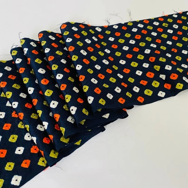 Candy #D 6.5x82 -2.27yd LONG Vintage Shibori Silk Japanese Kimono Fabric SD64