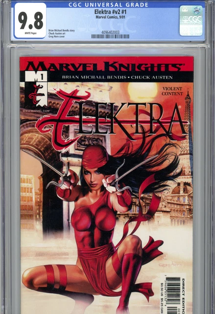 Elektra #v2 #1 (2001) Marvel CGC 9.8 White Bendis