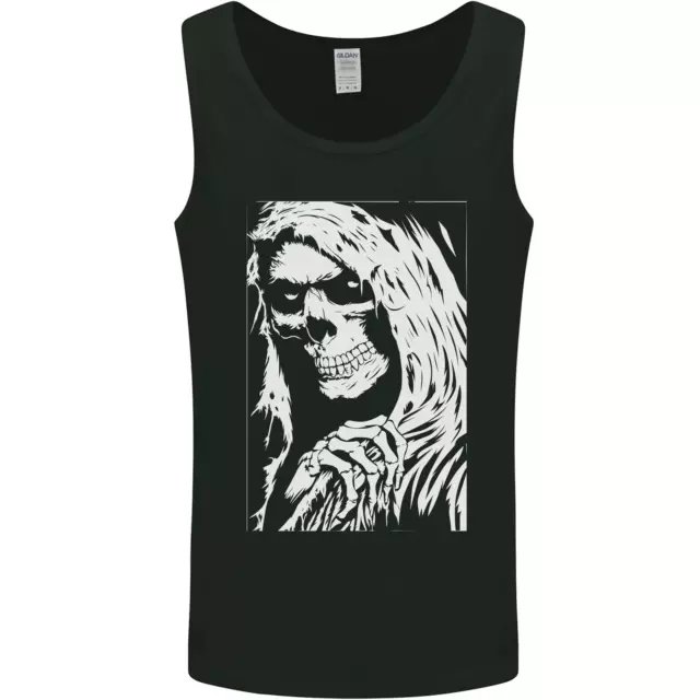 The Grim Reaper Death Skull Biker Heavy Metal Mens Vest Tank Top