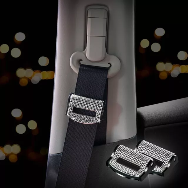 2PCS Adjustable Car Safety Belt Buckle Holder Adjuster Buckle Clamp  for Car