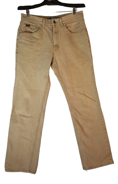 Lee Premium Select Relaxed Fit Jeans Men's 34x30 Beige Flat Front Cotton Blend