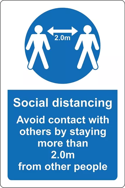 Social distancing avoid contact with others - stay more than 2 metres away sign