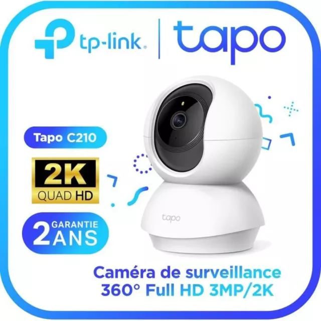 Caméra Surveillance WiFi - TP-Link Tapo C210 - intérieure 2K(3MP) UHD -  Détection de Mouvement - pour bébé