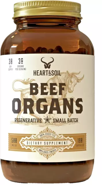 HEART & SOIL Beef Organs Complex Grass Fed Liver, Heart,Kidney,Pancreas Exp 2/25