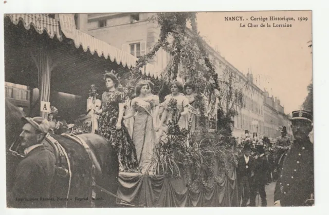 NANCY - CPA 54 - Cortège Historique 1909 - les Dames du char de la Lorraine