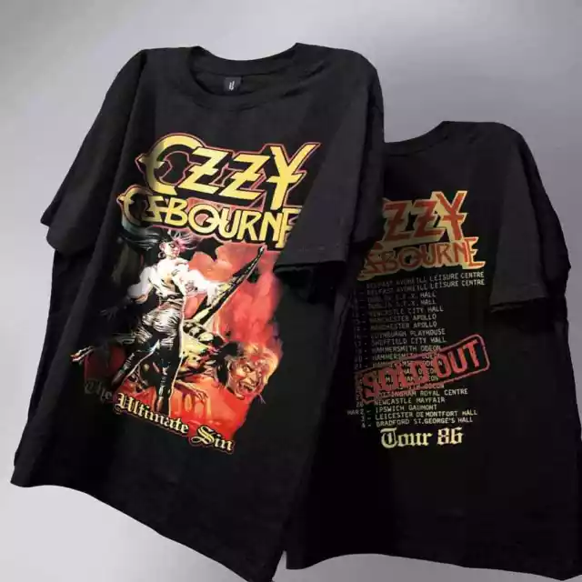 Ozzy Osbourne Ultimate Sin 2 sided basic black Unisex T shirt cotton tee NH1245