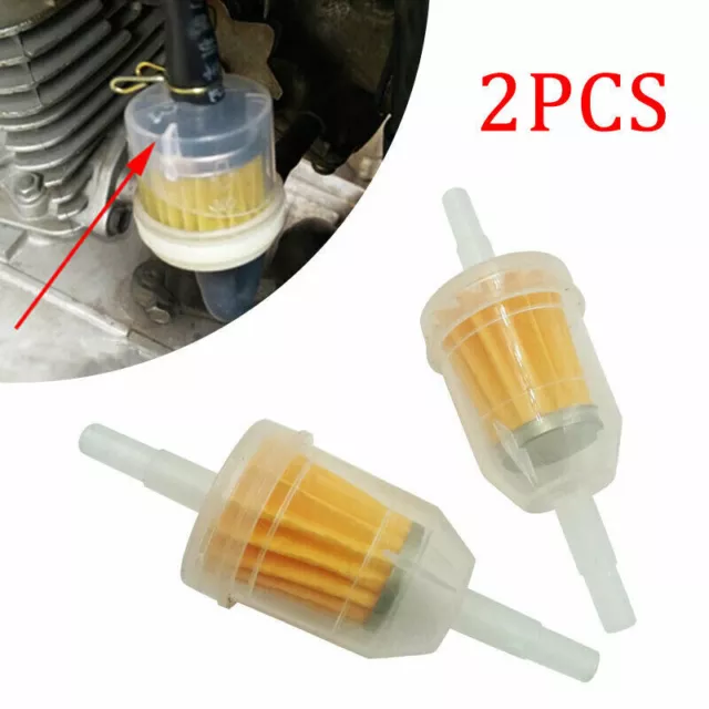 2Pcs Universal Petrol Inline Fuel Filter Dirt Motorcycle Part Fit 6mm 8mm Pipes