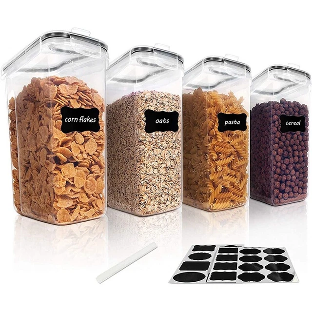 4 pz Set Contenitori per Conservazione Cereali, Contenitori Ermetici per Conservazione Alimenti 2,5 L1984
