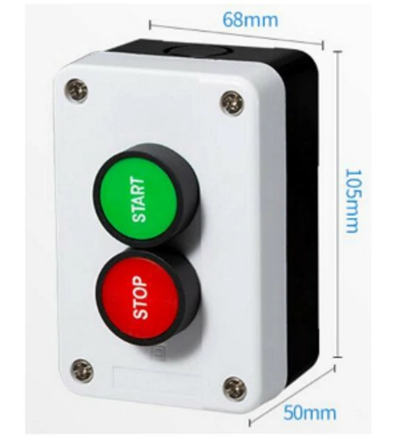 Scatola di controllo pulsante di avvio arresto motore custodia in plastica avviamento 105x68x50 mm
