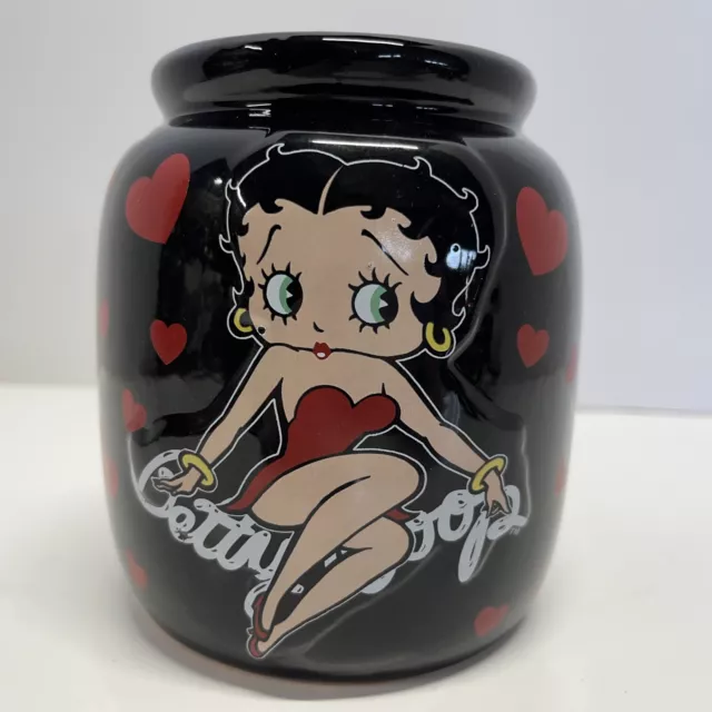 2013  Betty Boop Makeup Brush Holder Canister Collectors Ceramic Holder 5.5 inch