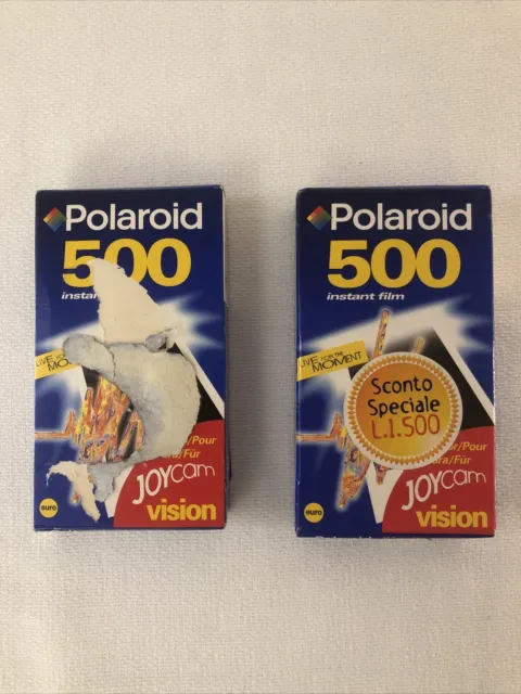 2 x Polaroid 500 - instant film joycam captiva  expired 2001- SEALED!