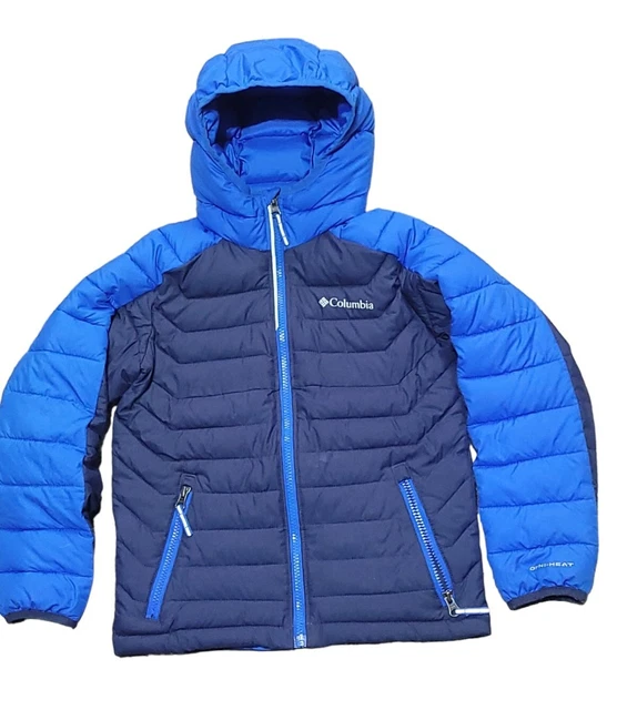 Columbia Jacket Size Small Youth Blue Omni-Heat Hooded Quilted Puffer Jacket