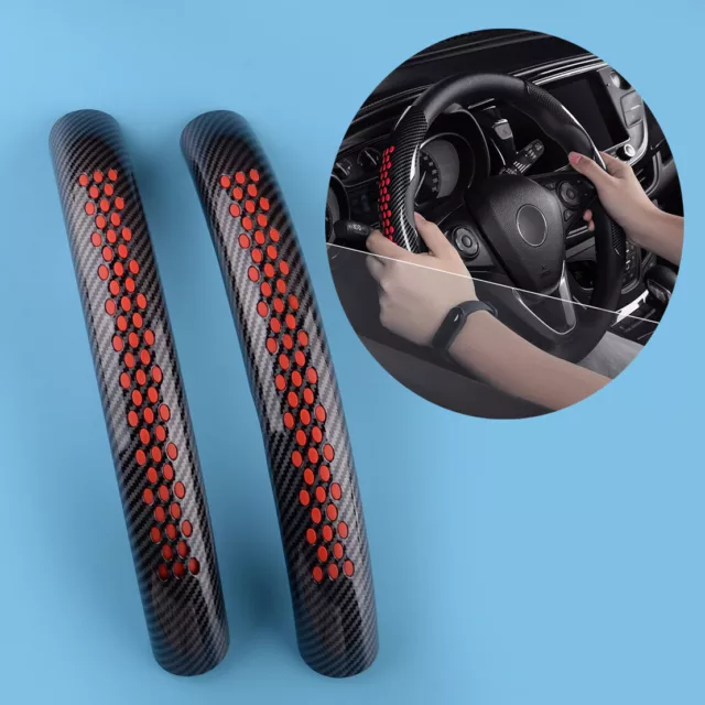 Convient 37-38 cm 1 paire d'accessoires de voiture Auto intérieur  anti-dérapant en Fiber de carbone couverture de volant Ultra-mince